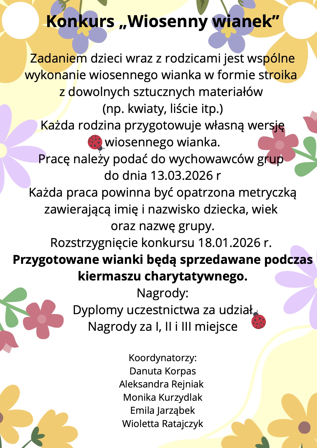 Plakat konkurs Wiosenny wianek