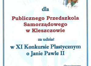 XI Konkurs Plastyczny o Janie Pawle II