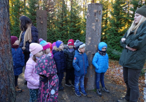 Dzieci słuchają opowieści o drzewach