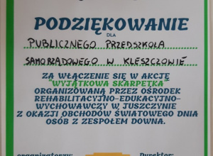 Światowy Dzień Osób z Zespołem Downa - akcja "Wyjątkowa Skarpetka"