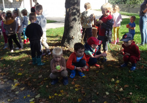Przedszkolaki jedzą jabłka