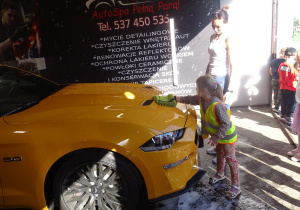 Ewa myje samochód