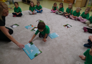 20 Dzieci układają planszę o dinozaurach
