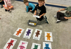 Chłopiec dopasowuje kolor