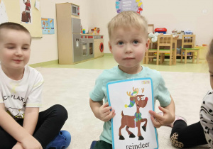 Chłopiec ma kartę obrazkową