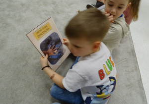 Dzieci oglądają obrazki.