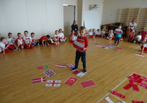 Chłopiec trzyma flagę Polski