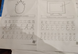 Literki "A" oraz "E" w wykonaniu Danielka.