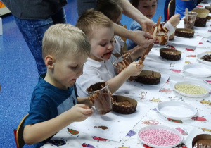 Dzieci jedzą czekoladę