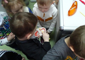 13 Dzieci patrzą jak wygląda model szczęki człowieka